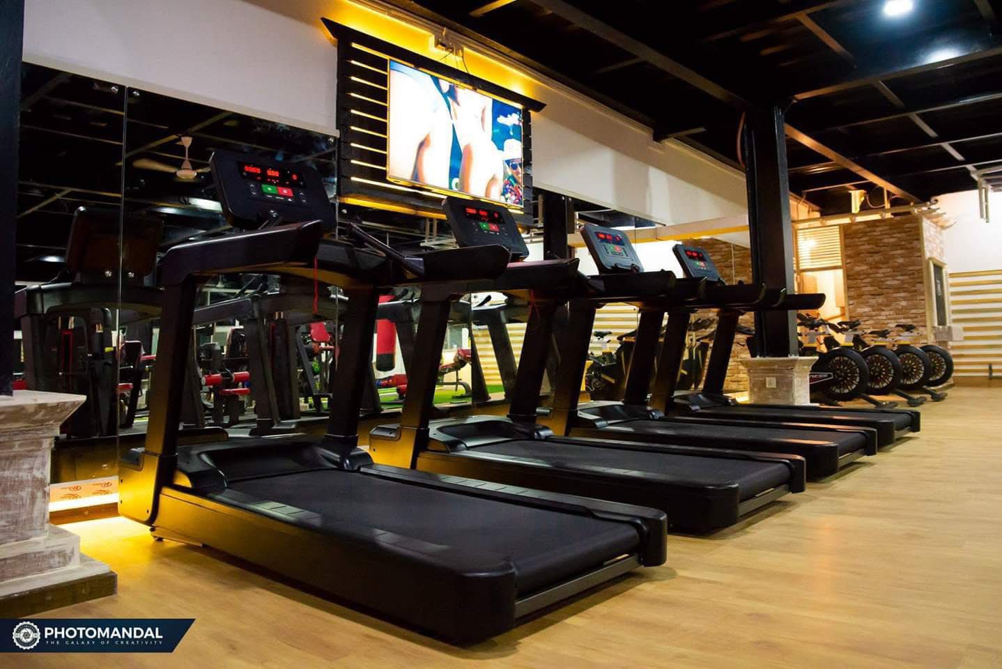 The treadmill and cardio area at BobsGym Pokhara